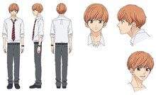 菊池冬馬のキャラクターデザイン。(c)2014 咲坂伊緒／集英社・「アオハライド」製作委員会