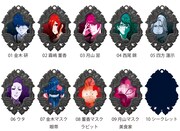 「東京喰種トーキョーグール トレーディングメタルチャームキーホルダー」のラインナップ。