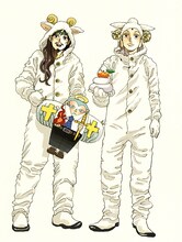 中村光が描き下ろしたカレンダーの表紙イラスト。(c)中村光／講談社