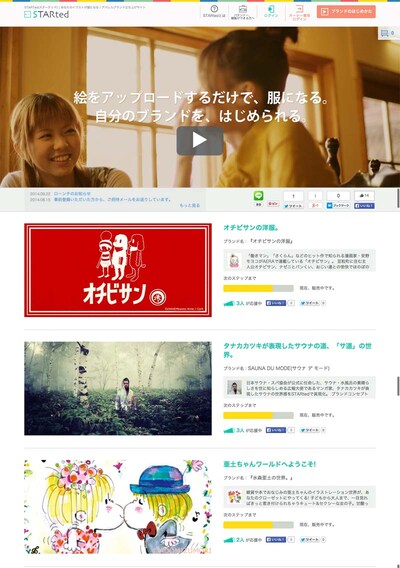 「STARted」のサイトキャプチャ