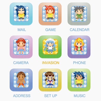 「侵略！イカ娘」スマホケース「ika-Phone」の絵柄。