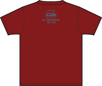 Tシャツ「ハンバーガーマニア」のエンジ色。