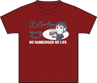 Tシャツ「ハンバーガーマニア」のエンジ色。