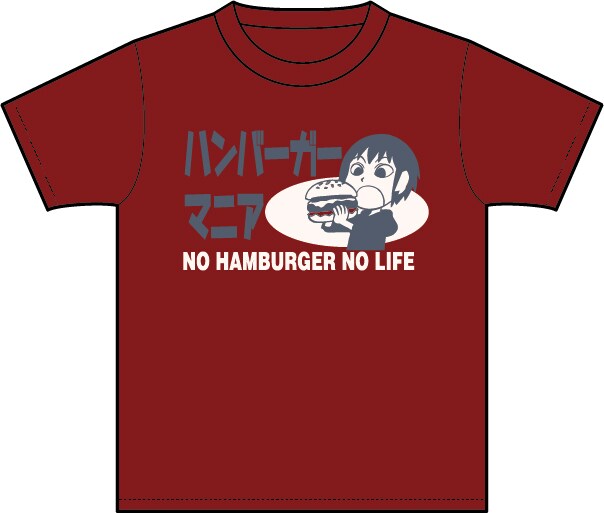 Tシャツ「ハンバーガーマニア」のエンジ色。