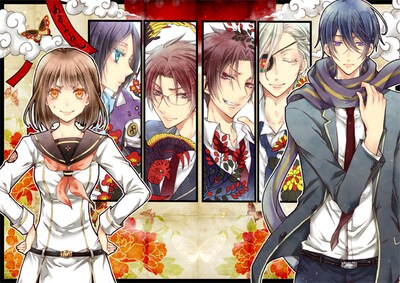 ひむか透留「シノビ四重奏」第1話の扉イラスト。