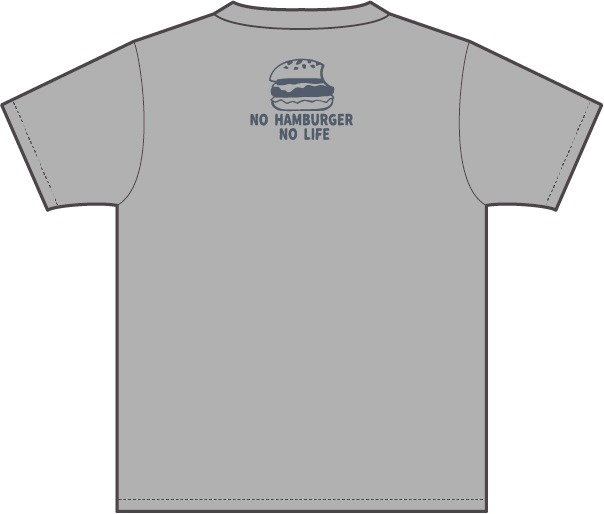 Tシャツ「ハンバーガーマニア」のシルバーグレー。