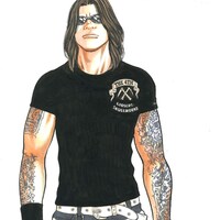 「武装戦線四代目頭 九能龍信 直筆サイン入り複製原画」の絵柄の一部。