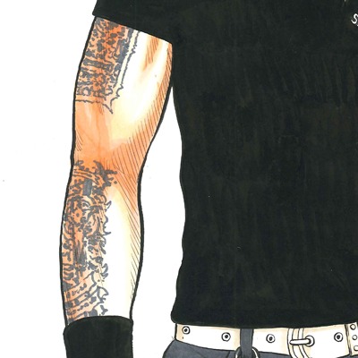 「武装戦線四代目頭 九能龍信 直筆サイン入り複製原画」の絵柄の一部。