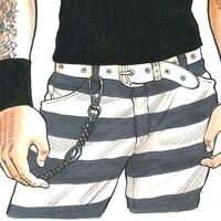 「武装戦線四代目頭 九能龍信 直筆サイン入り複製原画」の絵柄の一部。