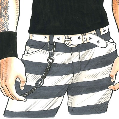 「武装戦線四代目頭 九能龍信 直筆サイン入り複製原画」の絵柄の一部。