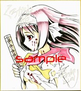 宗我部としのりによる「くろがね姫」の色紙。