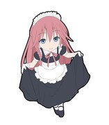 ラバーストラップになる、メイド服を着た浅見リリスのイラスト。(c)サイトウケンジ・奈央晃徳/KADOKAWA 富士見書房/トリニティセブン製作委員会