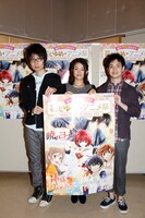 「暁のヨナ」のキャスト。（左から）前野智昭、斎藤千和、小林裕介。