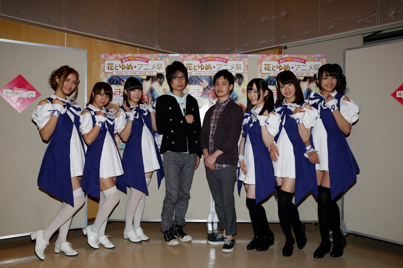アイドルグループ・A応Pと、前野智昭、小林裕介。