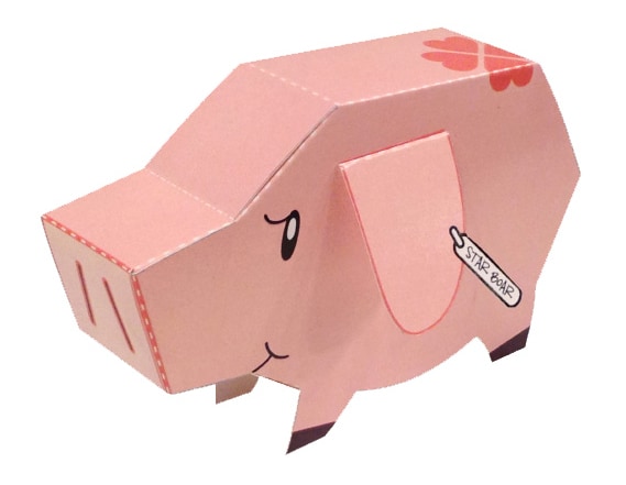 店頭装飾コンテストに投票していくともらえる、ホークのペーパークラフト。