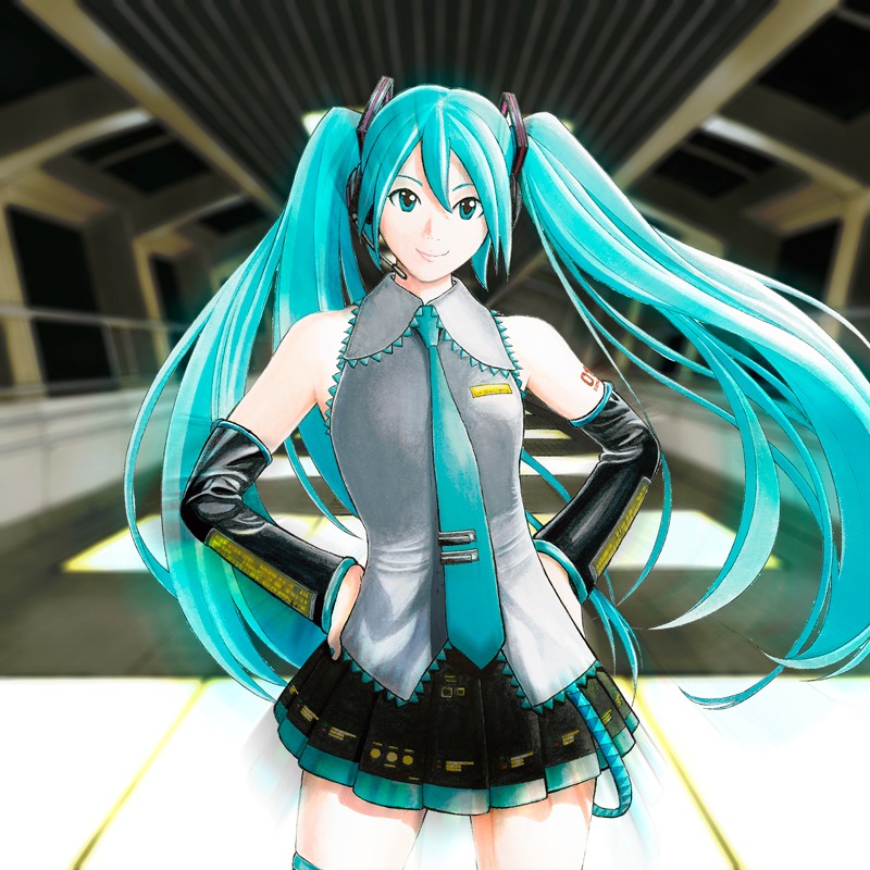 ハロルド作石がイラストを手がけた「Download feat.初音ミク」のジャケット。