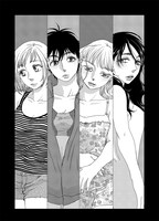 御徒町鳩「堀居姉妹の五月」より、左から四女・香奈子、三女・菜実子、長女・春子、次女・桜子。