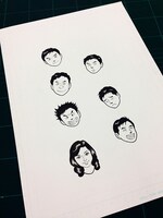 弘兼が下敷きのために描き下ろしたイラスト。下敷きは現在制作中だ。