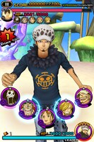 「ONE PIECE DANCE BATTLE」のプレイ画面。(c)尾田栄一郎／集英社・フジテレビ・東映アニメーション (c)BANDAI NAMCO Games Inc.