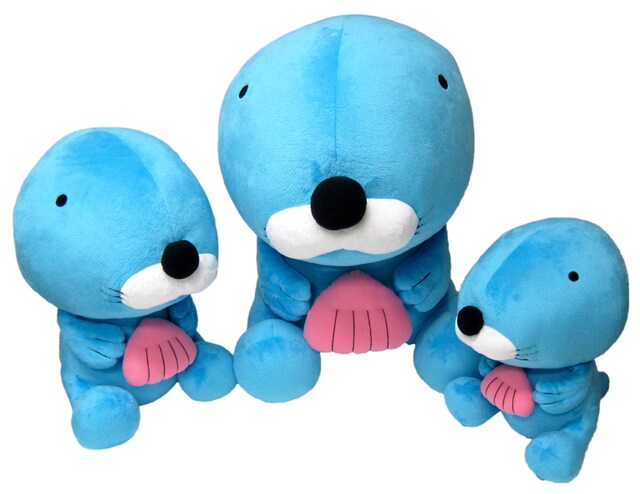 「ぼのぼのぬいぐるみ」を並べた様子。左からLL、XL、Lサイズ。(c)いがらしみきお／竹書房