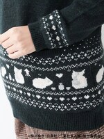 「ニャンコ先生ジャガードニットプルオーバー」