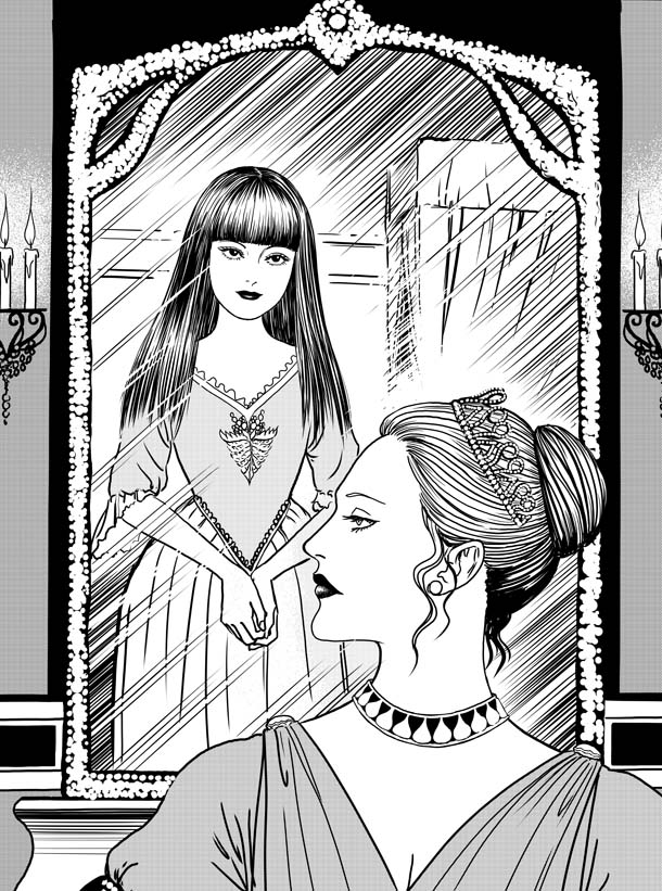 「伊藤潤二の美少女残酷童話 白雪姫編」のカット。