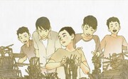 中田春彌がDJ KRUSHのヒストリーを描いた「DJ KRUSH: Building It」の1コマ。