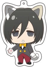 ガラポン屋台「心臓を捧げよ！調査兵団ガラポン」景品のアクリルキーホルダー。(c)諫山創・講談社/「進撃の巨人」製作委員会 (c)NAMCO LTD.