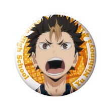 西谷夕の缶バッジ。(c)古舘春一／集英社・「ハイキュー!!」製作委員会・MBS