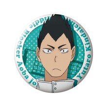 金田一勇太郎の缶バッジ。(c)古舘春一／集英社・「ハイキュー!!」製作委員会・MBS