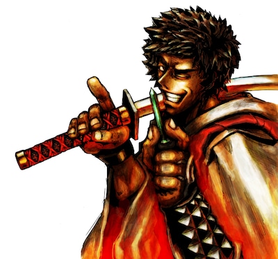 横尾公敏による新連載「百人の半蔵」のカット。