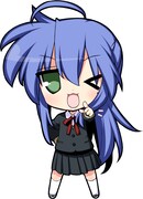 コンプティーク12月号「らき☆すた」特別編の扉に登場した、中学1年生の泉こなた。