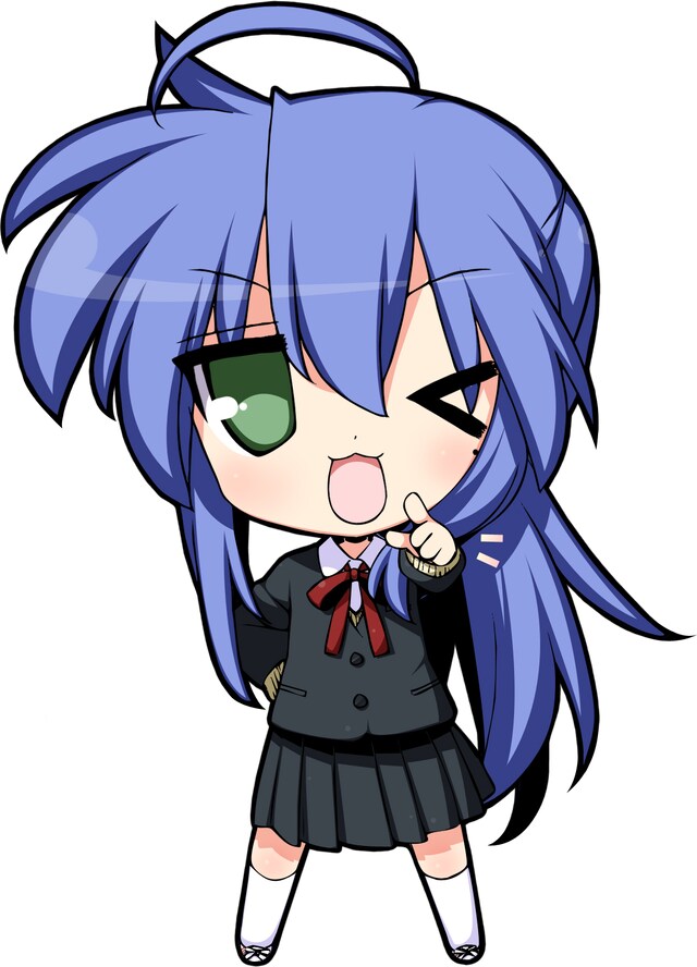 コンプティーク12月号「らき☆すた」特別編の扉に登場した、中学1年生の泉こなた。