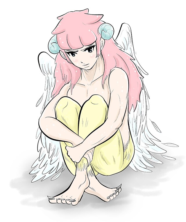 ルノアール兄弟による新連載「少女聖典ベスケ・デス・ケベス」のカット。