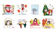 LINEスタンプ「コップのフチ子 WINTER編」のサンプル。(c)タナカカツキ / KITAN CLUB