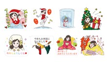 LINEスタンプ「コップのフチ子 WINTER編」のサンプル。(c)タナカカツキ / KITAN CLUB