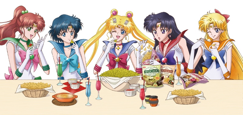 セーラー戦士がトルティアチップスで女子会!? 湖池屋とコラボ