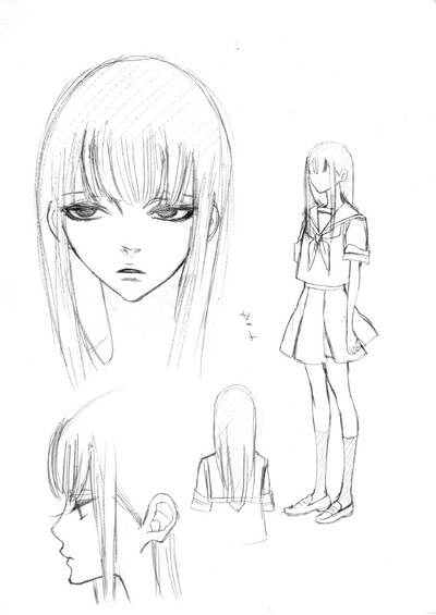 中村明日美子によるキャラクター設定画。