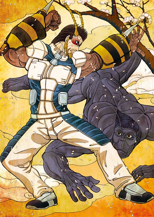 笠原真樹による「テラフォーマーズ」のイラスト。 - 「群青戦記」5巻で