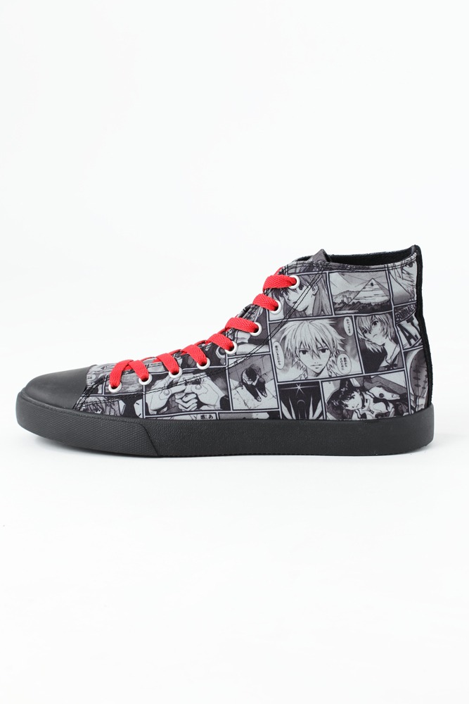 「EVASTOREオリジナル貞本義行コミックコラージュ柄スニーカー」(c)カラー
