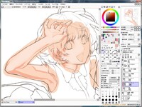 3巻カバーイラストの制作過程。