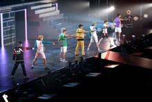 不動峰、山吹、聖ルドルフをはじめとするキャスト陣。(c)許斐 剛／集英社・NAS・新テニスの王子様プロジェクト (c)許斐 剛／集英社・テニミュ製作委員会