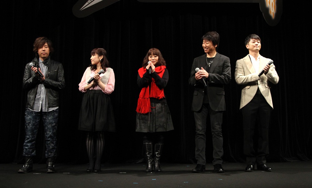 （左から）日野聡、中村千絵、竹内順子、井上和彦、福山潤