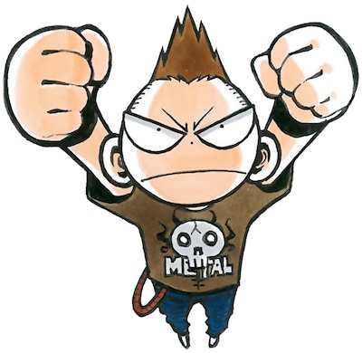 安西信行「鋼鉄漫録（メタ★ろっく）」カット。