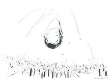 映画版「世界の終わりのいずこねこ」劇中で使用されるイラストより。