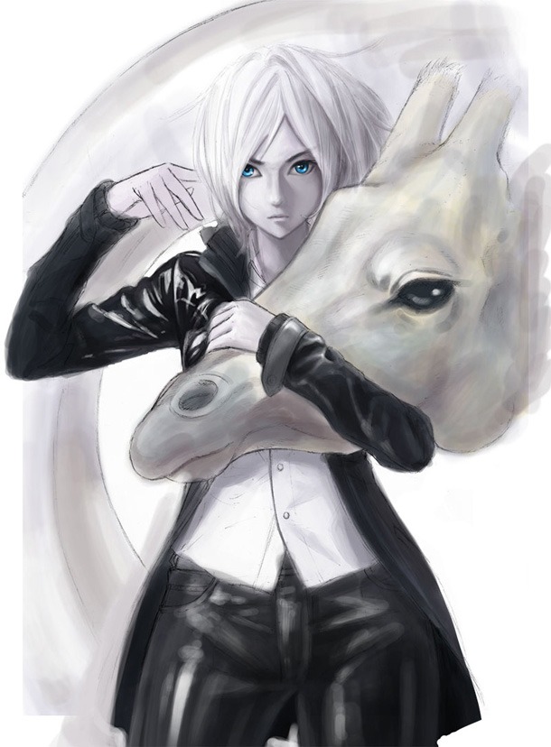 1巻カバーイラストの制作過程。