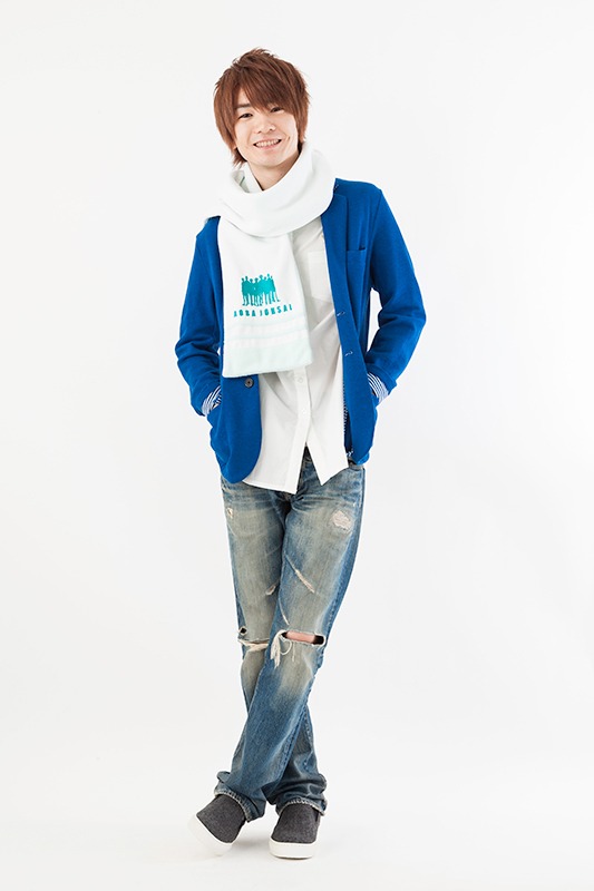 「ハイキュー!! フリースマフラー 青葉城西高校」の着用イメージ。(c)古舘春一／集英社・「ハイキュー!!」製作委員会・MBS