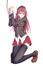 人気投票で1位に選ばれた、竜騎士07考案によるシチュエーション「おしっこを我慢して、身悶えしている浅見リリス」を奈央晃徳が描いたイラスト。(c)サイトウケンジ・奈央晃徳／KADOKAWA 富士見書房／トリニティセブン製作委員会