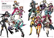 「ゲーム&アニメキャラクターデザインブック2015」より、三輪士郎によるイラストが掲載されたページ。