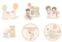 「きのこいぬ ステッカーセット」。